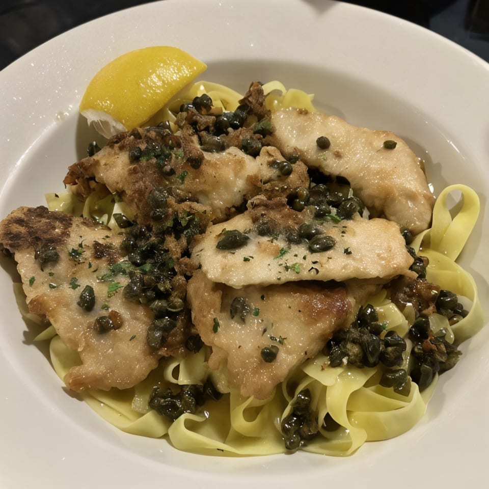 Capri Italian Restaurant's chicken piccata with capers and lemon over fettuccine pasta.
