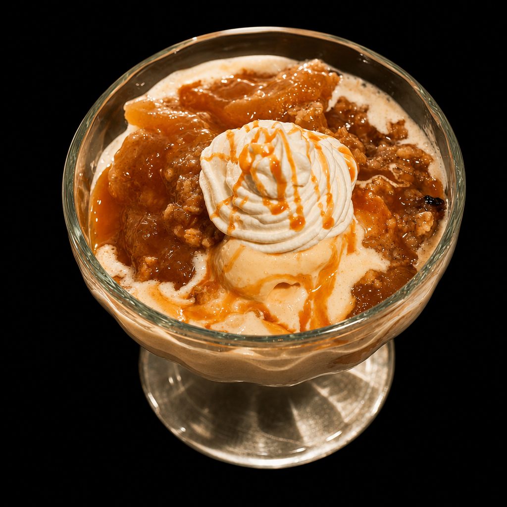 Housemade Crumble of the Day Ala Mode.